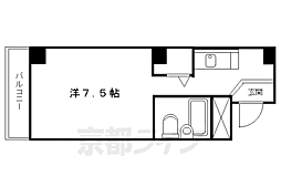 京阪本線 神宮丸太町駅 徒歩6分の賃貸マンション 5階1Kの間取り