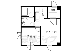 コアロード糺の森 2階1LDKの間取り