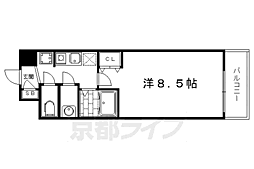 ヘラクレス北白川 2階1Kの間取り
