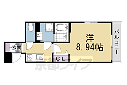ヴィラ京大北　II 3階1Kの間取り