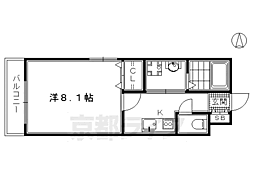 京阪本線 七条駅 徒歩4分の賃貸マンション 3階1Kの間取り