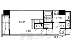 京阪本線 三条駅 徒歩2分の賃貸マンション 5階ワンルームの間取り