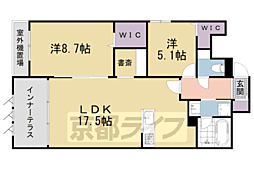 グランディールＡ＆Ｎ　出町柳 2階2LDKの間取り