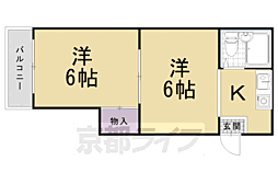 京阪本線 祇園四条駅 徒歩3分の賃貸マンション 3階2Kの間取り