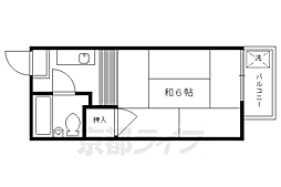 花園橋ハイツ 1Kの間取図画像