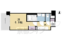 ザガーネットミレニアム京都九条烏丸 1Kの間取図画像