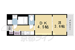 レシオス京都嵯峨野 1DKの間取図画像