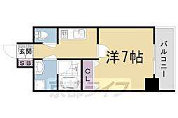 アスヴェル京都外大前 1Kの間取図画像