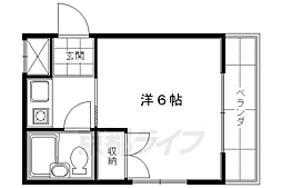 カーサ・デ・伏見 1Kの間取図画像