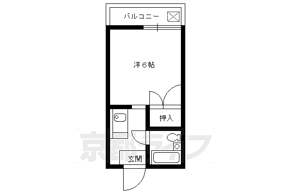 ハイツ芙蓉 201｜京都府京都市左京区松ケ崎正田町(賃貸マンション1K・2階・18.69㎡)の写真 その2