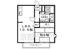 メゾン雲母坂 1LDKの間取図画像