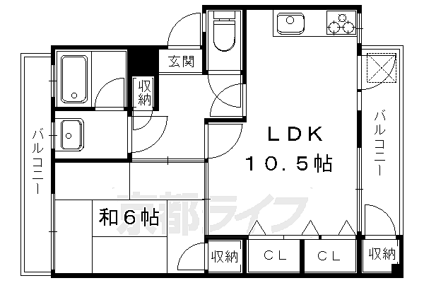 秀峯マンション 101｜京都府京都市左京区松ケ崎泉川町(賃貸マンション1LDK・1階・45.00㎡)の写真 その2