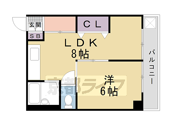 コーポ大鷺 102｜京都府京都市左京区岩倉中大鷺町(賃貸マンション1LDK・1階・32.00㎡)の写真 その2