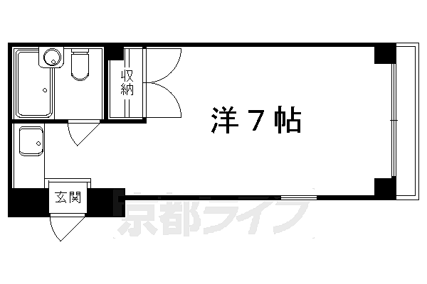 メゾン大垣 302｜京都府京都市左京区田中西浦町(賃貸マンション1R・3階・18.16㎡)の写真 その2