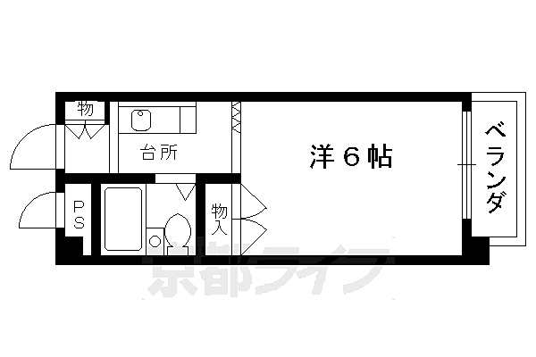 京都府京都市上京区内構町(賃貸マンション1K・3階・16.00㎡)の写真 その2