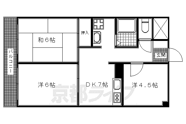 ルミエール出町柳 403｜京都府京都市左京区田中関田町(賃貸マンション3DK・4階・49.14㎡)の写真 その2