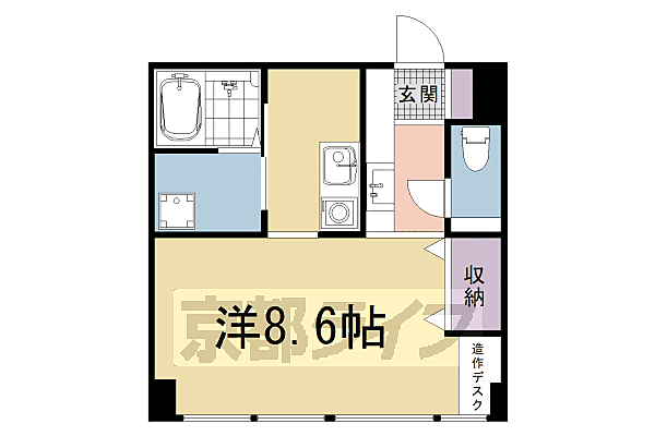 ＣＯＣＯ下鴨 305｜京都府京都市左京区下鴨西林町(賃貸マンション1K・3階・29.70㎡)の写真 その2