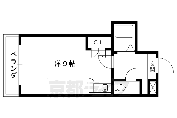 グランドールワタナベ 302｜京都府京都市北区鷹峯上ノ町(賃貸マンション1K・3階・23.00㎡)の写真 その2