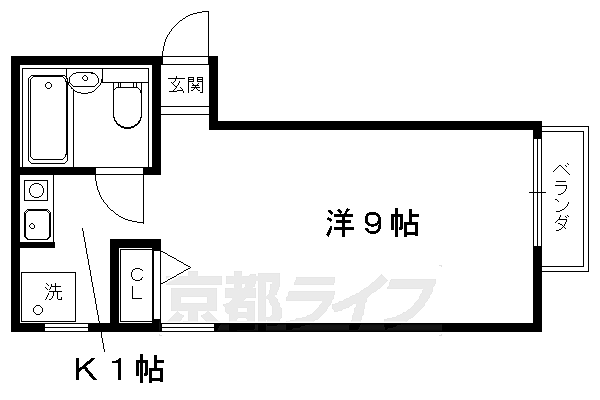 ハイツ西野 203｜京都府京都市左京区下鴨東高木町(賃貸アパート1K・2階・24.00㎡)の写真 その2