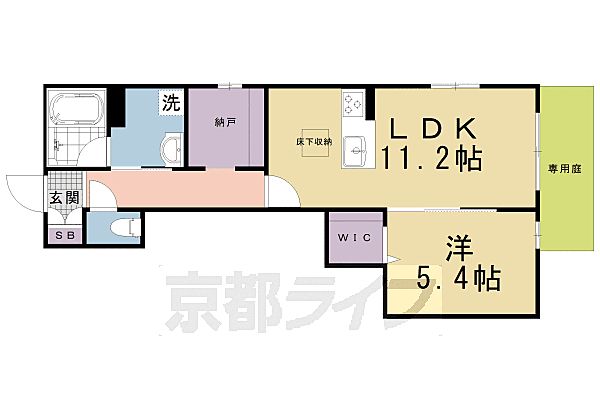 ＳｈａＭａｉｓｏｎ　ｒｅｌａｆｏｒｔ 102｜京都府京都市下京区下松屋町通丹波口下る(賃貸マンション1SLDK・1階・49.61㎡)の写真 その2