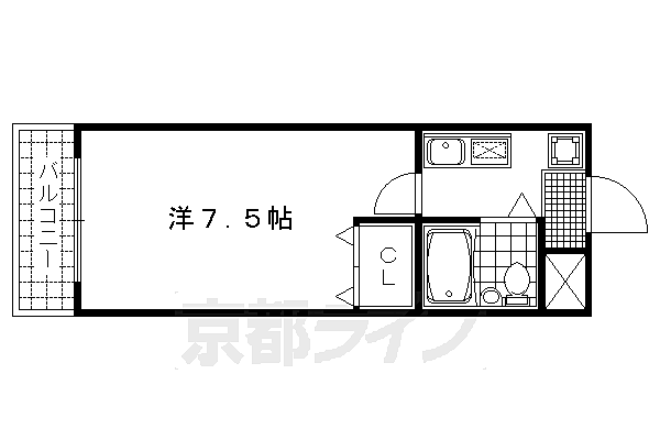 エステート朱雀 309｜京都府京都市中京区西ノ京左馬寮町(賃貸マンション1K・3階・17.94㎡)の写真 その2