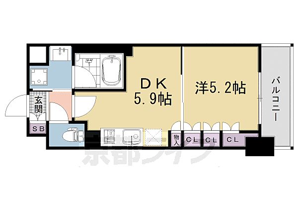 ソルレヴェンテ堀川高辻 202｜京都府京都市下京区高辻堀川町(賃貸マンション1DK・2階・30.96㎡)の写真 その2