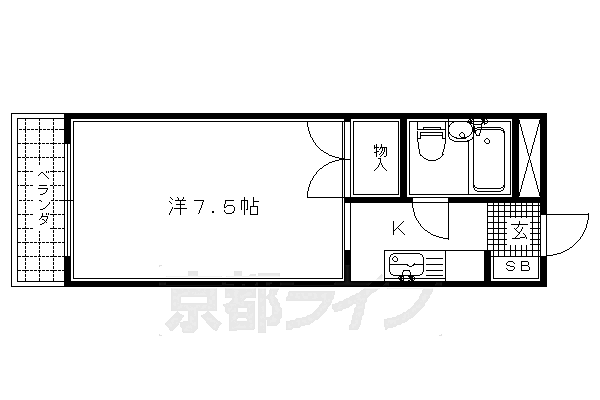 ホワイトパレス 106｜京都府京都市北区平野上柳町(賃貸マンション1K・1階・19.00㎡)の写真 その2