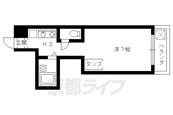 ヴィラ中立売 301｜京都府京都市上京区梨木町(賃貸マンション1K・3階・20.25㎡)の写真 その2