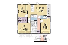 京都府乙訓郡大山崎町字円明寺小字算用田（賃貸アパート3LDK・2階・77.88㎡） その2