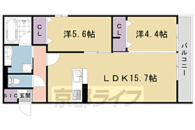 ボヌール壬生 202 ｜ 京都府京都市中京区壬生東淵田町（賃貸アパート2LDK・2階・60.20㎡） その2