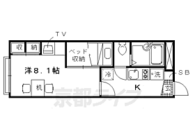 レオパレスナイズ紫竹 207 ｜ 京都府京都市北区紫竹栗栖町（賃貸アパート1K・2階・22.35㎡） その2