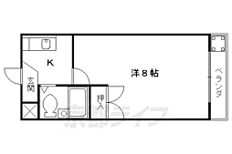 京福電気鉄道北野線 北野白梅町駅 徒歩5分の賃貸マンション 3階1Kの間取り
