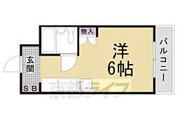 阪急京都本線 大宮駅 徒歩5分の賃貸マンション 4階ワンルームの間取り