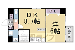 JR山陰本線 丹波口駅 徒歩3分の賃貸マンション 10階1DKの間取り