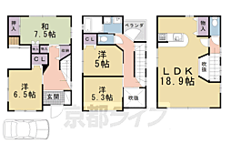 京都市営烏丸線 鞍馬口駅 徒歩19分の賃貸一戸建て 4LDKの間取り