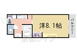 ＮＵテラス京大前 1階1Kの間取り
