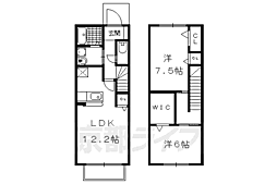 ディアコート洛北 1階2LDKの間取り