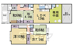 下鴨北園町貸家 4LDKの間取り