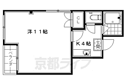 京阪本線 清水五条駅 徒歩10分の賃貸マンション 1階1Kの間取り