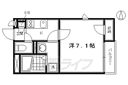 京阪本線 東福寺駅 徒歩9分の賃貸アパート 2階1Kの間取り