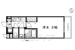 京阪本線 清水五条駅 徒歩5分の賃貸マンション 2階1Kの間取り
