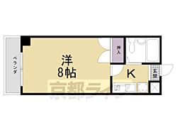 近鉄京都線 十条駅 徒歩7分の賃貸マンション 5階1Kの間取り