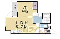 JR東海道・山陽本線 京都駅 徒歩10分の賃貸アパート 3階1LDKの間取り