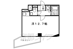 京都市営烏丸線 丸太町駅 徒歩2分の賃貸マンション 6階ワンルームの間取り