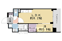 京都市営烏丸線 十条駅 徒歩3分の賃貸マンション 5階1LDKの間取り