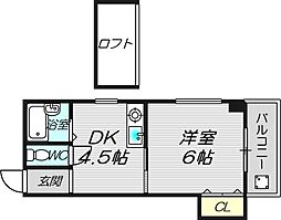 Osaka Metro中央線 朝潮橋駅 徒歩10分の賃貸マンション 3階1DKの間取り