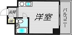 エグゼコート天六 8階ワンルームの間取り