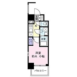 エスリード新大阪ザ・プレミアEAST 1Kの間取図画像