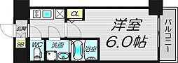 エスリード新大阪ザ・プレミアWEST 1Kの間取図画像