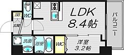 ソルテラスOSAKA緑橋クレアスト 1LDKの間取図画像